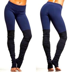 Alo yoga ribbed goddess leggings, size M, navy/black